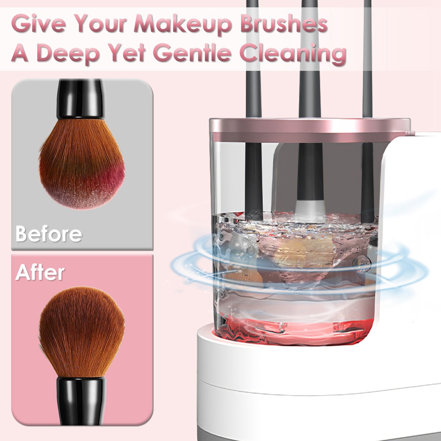 4 In 1 Electric Makeup Brush Cleaner USB Powered Automatic Brush Blender Machine With Timer Digital Display Cleaning Drying UV Disinfection Brush Storage For All Types Of Brushes Valentines Day Gift